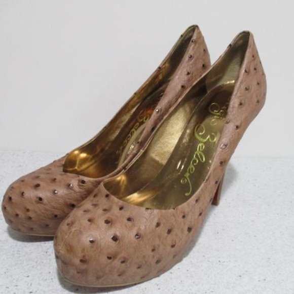 *Sergio Zelcer Coral Pink Ostrich Pattern Red Soles - Picture 3 of 6